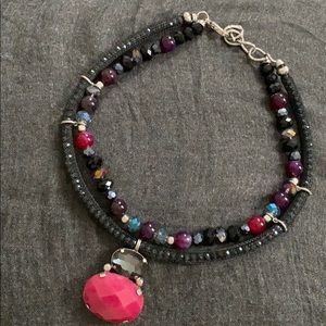 Artisan statement Czech crystal necklace
